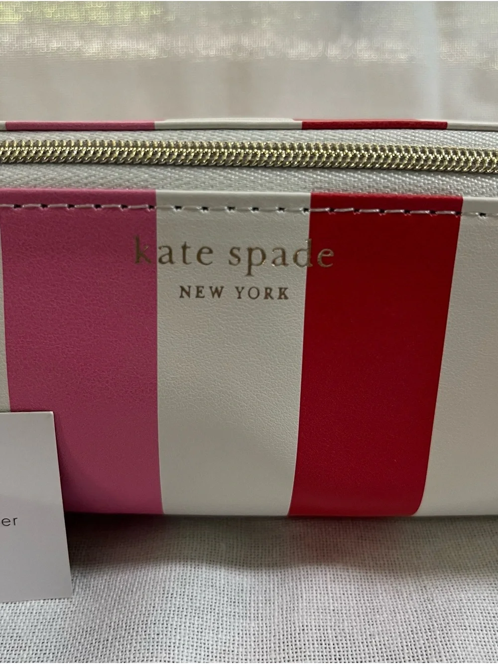 kate spade New York Adventure Stripe Pencil Pouch with Supplies. NWT